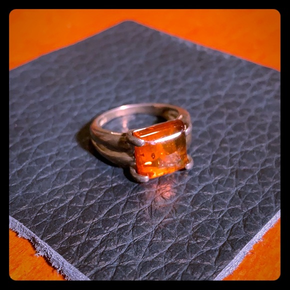 Sterling 925 Silver Amber ring - Picture 3 of 7